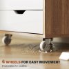 Vinsetto Vertical Filing Cabinet, 5-drawer File Cabinet, Mobile Office Cabinet on Wheels for Study, Home Office, Oak