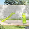 AIYAPLAY Wavy Slide for Kids, Freestanding Garden Slide with Climbing Ladder, Non-skid Steps, Outdoor Playground Equipment for Ages 3-8 Years, Green