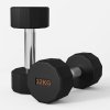 SPORTNOW Dumbbells Set, Hand Weights Pair with 12-Sided Shape and Non-Slip Grip for Men Women Home Gym Workout, 2 x 12kg
