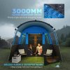 Outsunny 8-Person Camping Tent, Waterproof Family Tent, Tunnel Design, 4 Large Windows, Sleeping Cabins, 3000mm Water Column, Top Hook, Portable with Carry Bag, Blue