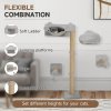 PawHut Cat Shelves, 4 Piece Cat Wall Furniture with Scratching Post, Steps, Jumping Platform, Ladder, Toy Balls, for Indoor Kittens, Light Grey