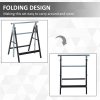 HOMCOM Set of 2 Adjustable Telescopic Builders Trestle, DIY Steel Work Bench Carpenter, Folding Saw Horse Tools Black