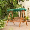Outsunny 3 Seater Garden Swing Seat with Canopy, Wooden Swing Chair, Outdoor Hammock Bench for Balcony Patio Porch, Green