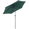 Outsunny 2.6M Garden Parasol Umbrella with Tilt and Crank, Outdoor Sun Parasol Sunshade Shelter with Aluminium Frame, Green