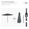 Outsunny 3(m) Garden Parasol Umbrellas, Outdoor Sun Shade with 8 Ribs, Tilt and Crank Handle for Balcony, Bench, Garden, Dark Grey