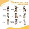 PawHut Dog Stair Gate Pet Barrier with Small Cat Door, Pressure Fit Safety Gate  with Auto Closing System, Double Locking, for Hallways - White