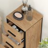 HOMCOM Narrow Bathroom Storage Cabinet, Industrial Slim Bathroom Storage Unit with 4 Drawers and Steel Frame for Small Spaces, 30 x 30 x 82 cm, Oak