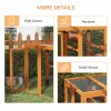 PawHut Wooden Chicken Run Hen Coop House Combinable Design Outdoor Use with Perches, for 1-3 Chickens, Ducks, 140 x 84 x 80cm