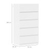 HOMCOM Chest of Drawers, 5 Drawers Storage Cabinet Floor Tower Cupboard for Bedroom Living Room, White