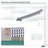 Outsunny 4 x 3(m) Garden Patio Manual Awning Canopy Aluminium Sun Shade Shelter Retractable for Backyard, Blue and White