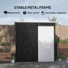 Outsunny 6 x 4ft Metal Garden Shed, Easy to Assemble, Galvanised Steel Shed with Lockable Door and Gloves, Outdoor Tool Storage Shed for Garden, Patio, Dark Grey