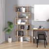 HOMCOM Bookcase, 6 Tier Shelf S Shaped Bookshelf, Storage Unit, Display Shelf for Living Room, Bedroom, Home Office, Plant