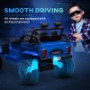 AIYAPLAY Kids Ride On Car, 12V Battery Powered Electric Truck with 4 Spring Suspension Wheels, Parental Remote Control, Music Horn LED Lights, Blue