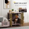 PawHut Dog Crate Furniture End Table, Pet Kennel for Small and Medium Dogs with Magnetic Door Indoor Animal Cage, Purple, 85 x 55 x 75 cm