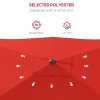 Outsunny 2 x 3(m) Garden Parasol Umbrella, Rectangular Outdoor Market Umbrella Sun Shade with Crank & Push Button Tilt, 6 Ribs, Aluminium Pole, Wine Red