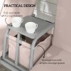 Outsunny 2 Seater Garden Swing Chair Patio Rocking Bench w/ Tilting Canopy, Double Padded Seats, Storage Bag and Tray, Beige