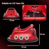 AIYAPLAY Angry Bird Licensed 12V Kids Bumper Car, 360 Rotation Waltzer Car with Joysticks, Remote Control, Music USB LED Lights, for 3-5 Years Old - Red