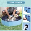 PawHut Foldable Dog Paddling Pool Pet Cat Swimming Pool Indoor/Outdoor Collapsible Summer Bathing Tub Shower Tub Puppy Washer (80 x 20H cm, Blue)