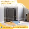 PawHut Pressure Fit Safety Gate for Doorways and Staircases, Dog Gate w/ Auto Closing Door, Pet Barrier for Hallways w/ Double Locking, Openings 75-103CM - Black