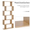 HOMCOM Bookcase, 6 Tier Shelf S Shaped Bookshelf, Storage Unit, Display Shelf for Living Room, Bedroom, Home Office, Plant