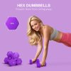 SPORTNOW Set of 2 Hex Dumbbells, Neoprene Weights Pair with Non-Slip Grip, Home Gym Fitness Training Equipment, 2 x 4kg, Purple