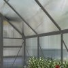 Outsunny 6 x 8ft Polycarbonate Greenhouse, Large Walk-In Greenhouse with Adjustable Roof Vent, Garden Green House with Galvanised Base, Sliding Door and Rain Gutter, Dark Grey