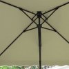 Outsunny 2.5m Cantilever Parasol with Easy Lever, Square Double Top Garden Parasol Umbrella with Ruffles and Cross Base, Overhanging Outdoor Sun Shades, Beige
