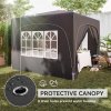 Outsunny 3 x 3(m) Pop Up Gazebo with Sides and Carry Bag, UPF50+, Height Adjustable Party Tent Instant Event Shelter for Garden, Outdoor, Patio, Black