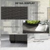 Outsunny 5 Pieces PE Rattan Garden Furniture Set, Wicker Outdoor Furniture Set with Reclining Chairs, Coffee Table, Footstools and Thick Cushions for Balcony, Patio, Brown