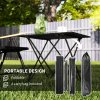 Outsunny Folding Camping Table, Lightweight Metal Picnic Table with Carry Bag, Foldable Table for Outdoor Camping, Picnic, Hiking, BBQ, Fishing, Black