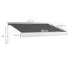 Outsunny 4 x 3(m) Electric or Manual Retractable Awning, Half Cassette, with Remote Controller, Manual Crank Handle and Aluminium Frame, Sun Canopies for Patio Deck Door Window, Grey