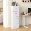 HOMCOM File Cabinet with 4 Drawers for Home Office, Vertical Filing Cabinet with Lock, Adjustable Hanging Bar for A4 and Letter Size, Ash Wood-Effect