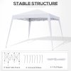 Outsunny 3 M x 3 M Base/ 2.5 M x 2.5 M Top Pop Up Gazebo, 2 Person Setup Instant with Carry Bag, Height Adjustable Slant Leg Party Tent Instant Event Shelter for Garden, Patio, White