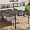 Outsunny 4 x 3(m) Aluminium Outdoor Pergola with Retractable Roof, Outdoor Gazebo Canopy Shelter with Grommet Holes for Garden, Patio, Lawn, Grey