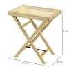 Outsunny Garden Side Table, Outdoor Wooden Coffee Table, Rectangular End Table for Patio, Balcony, 68 x 44 x 75cm, Natural
