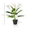 HOMCOM Set of 2 Artificial Realistic Calla Lily Flower, Faux Decorative Plant in Nursery Pot for Indoor Outdoor Decor, 55cm