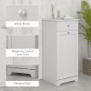 HOMCOM Laundry Cabinet, Bathroom Cabinet with Laundry Basket, Bathroom Storage Unit with Foldable Laundry Hamper and Drawer for Washroom, White