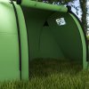 Outsunny 3-4 Man Camping Tent, Large Family Tunnel Tent with Bedroom and Living Room, 3000mm Waterproof, Portable with Bag, for Fishing Hiking Festival, Dark Green