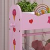 AIYAPLAY Kids Clothes Rail, Dress Up Rail with Top, Bottom Storage Shelves, for Bedroom, Kids Room, Nursery, 70 x 37 x 103cm, Hot Pink