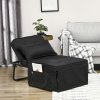 HOMCOM Folding Chair Bed, 4-in-1 Convertible Sleeper Chair with Adjustable Backrest, Pillow, Side Pockets, Armchair for Bedroom, Living Room