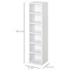 HOMCOM 204 CD Media Display Shelf Unit Set of 2 Blu-Ray Tower Rack w/ Adjustable Shelves Bookcase Storage Organiser, White