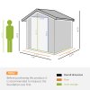 Outsunny 5ft x 4ft Garden Shed, Metal Tool Storage Shed with Sliding Door, Sloped Roof and Foundation Kit for Garden, Patio, Lawn, Grey