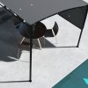 Outsunny 3 x 2.5m Patio Metal Gazebo Door Window Awning Wall Mount Canopy Outdoor Sunshade with Extended Shelter Charcoal Grey