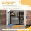 PawHut Dog Gate Stair Gate Pressure Fit Pets Barrier Auto Close for Doorway Hallway, 74-94cm Wide Adjustable, Black