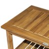Outsunny Wooden Garden Coffee Table, Outdoor Side Table with Bottom Storage Shelf for Patio, Deck, Lawn, Garden, 90 x 45 x 43 cm, Teak