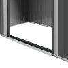 Outsunny 6.5 x 3.5ft Metal Garden Shed, Outdoor Storage Shed for Tool Organization with Double Sliding Doors and 4 Vents for Garden, Patio, Dark Grey