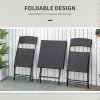 Outsunny 3 Pieces Folding Rattan Bistro Set, Garden Furniture Bistro Set with Folding Garden Table and Chairs, Wicker Balcony Furniture for Outdoor, Patio, Porch, Brown