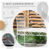 Outsunny Garden 2 Seater Metal Bench Park Seating Outdoor Furniture Chair w/ Decorative Backrest White
