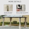 Outsunny 4 Pack Replacement Gazebo Curtains Privacy Panel for Most 3 x 4m Gazebo Canopy Pavillion Outdoor Shelter Sidewalls Accessories Beige