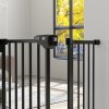PawHut Dog Gate Stair Gate Pressure Fit Pets Barrier Auto Close for Doorway Hallway, 74-94cm Wide Adjustable, Black